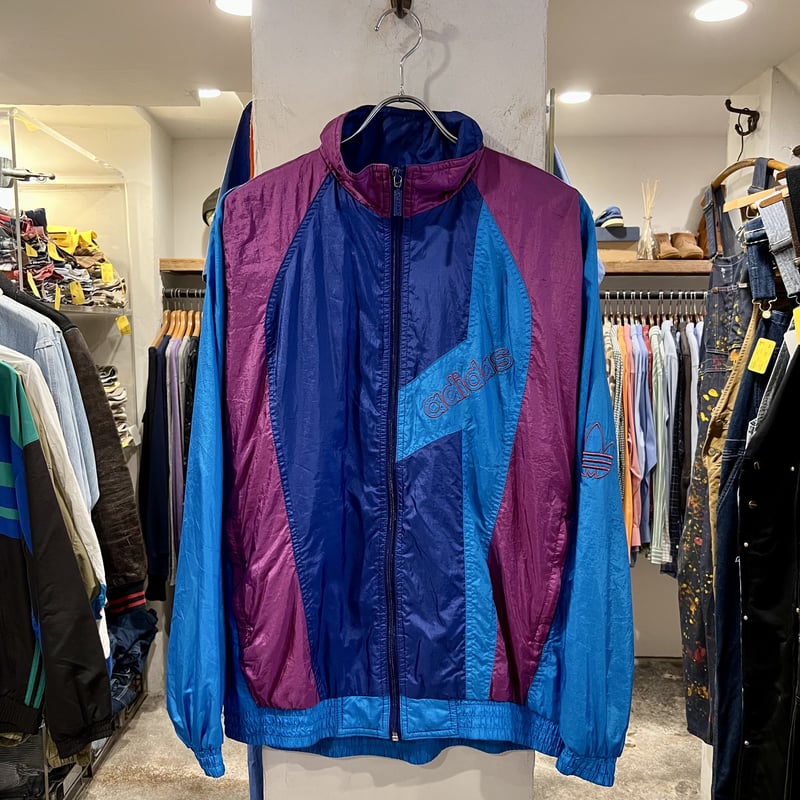 adidas 80s 短丈　ナイロンジャケット 80s~ adidas ナイロンジャケット シャカシャカ アディダス