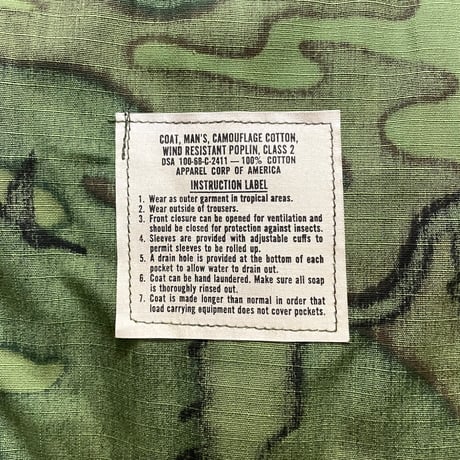 60s　US MILITARY　JUNGLE FATIGUE JACKET　グリーンリーフ　DEAD STOCK　Size S-R　ファティーグジャケット　ERDL迷彩　1968年　(S5728)