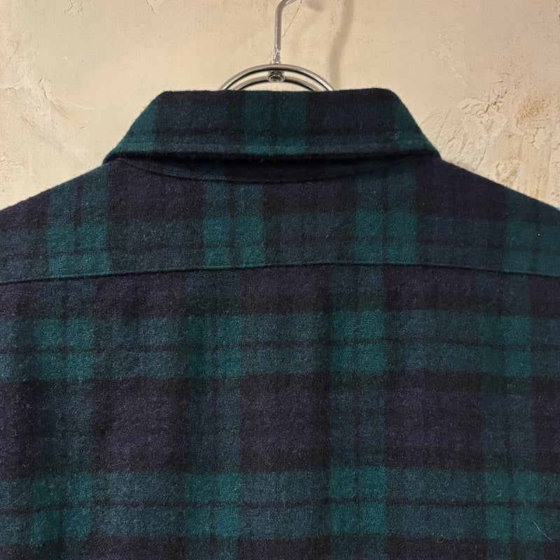 70s PENDLETON L/S ウールシャツ USA製 Size L BDシャツ ブラック