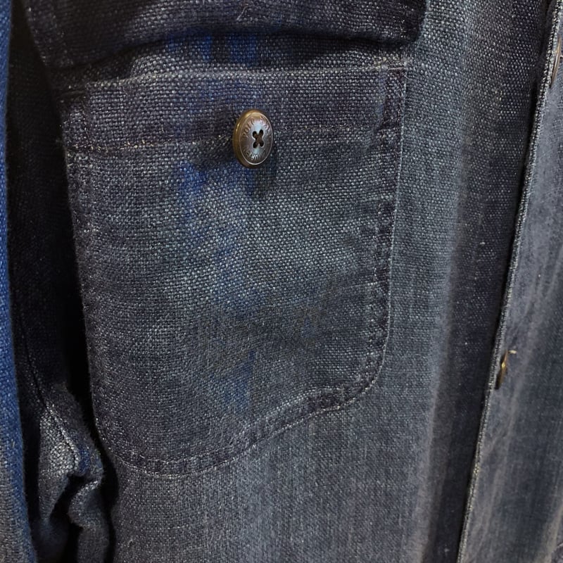 RRL インディゴ リネン カバーオール サイズＬ程度良 90s POLO by Ralph Lauren リネンカバーオール インディゴリネン