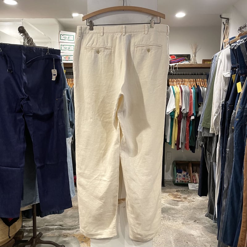 POLO by Ralph Lauren リネン ワイドパンツ 生成り linen ラルフロー