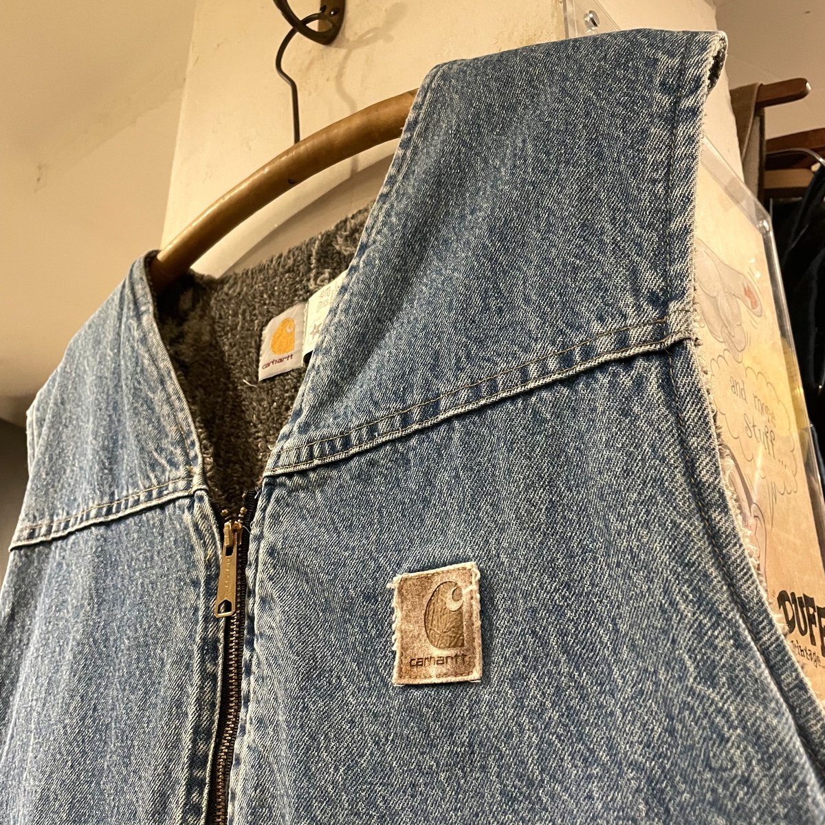 80s〜 Carhartt デニムベスト ネイティブ柄ライナー カーハート 80s〜 Carhartt デニムベスト ネイティブ柄ライナー カーハート