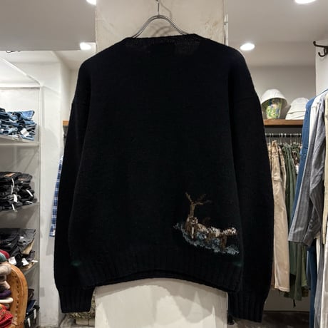 90s　Ralph Lauren　Wool Sweater　Size L　ラルフローレン　HAND KNIT　ウールニット　ハンティングドット　(S5245)