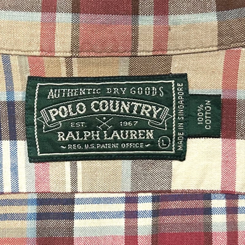 90sポロカントリーPOLOCOUNTRYラルフローレンラガーシャツ POLO RALPH LAUREN ポロ・ラルフローレン ヴィンテージ USA製