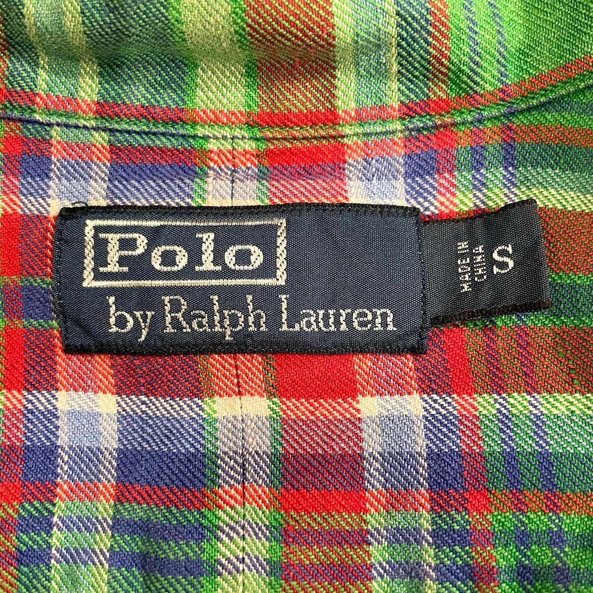 Ralph Lauren リネン×シルク チェック柄シャツ エポレット付き