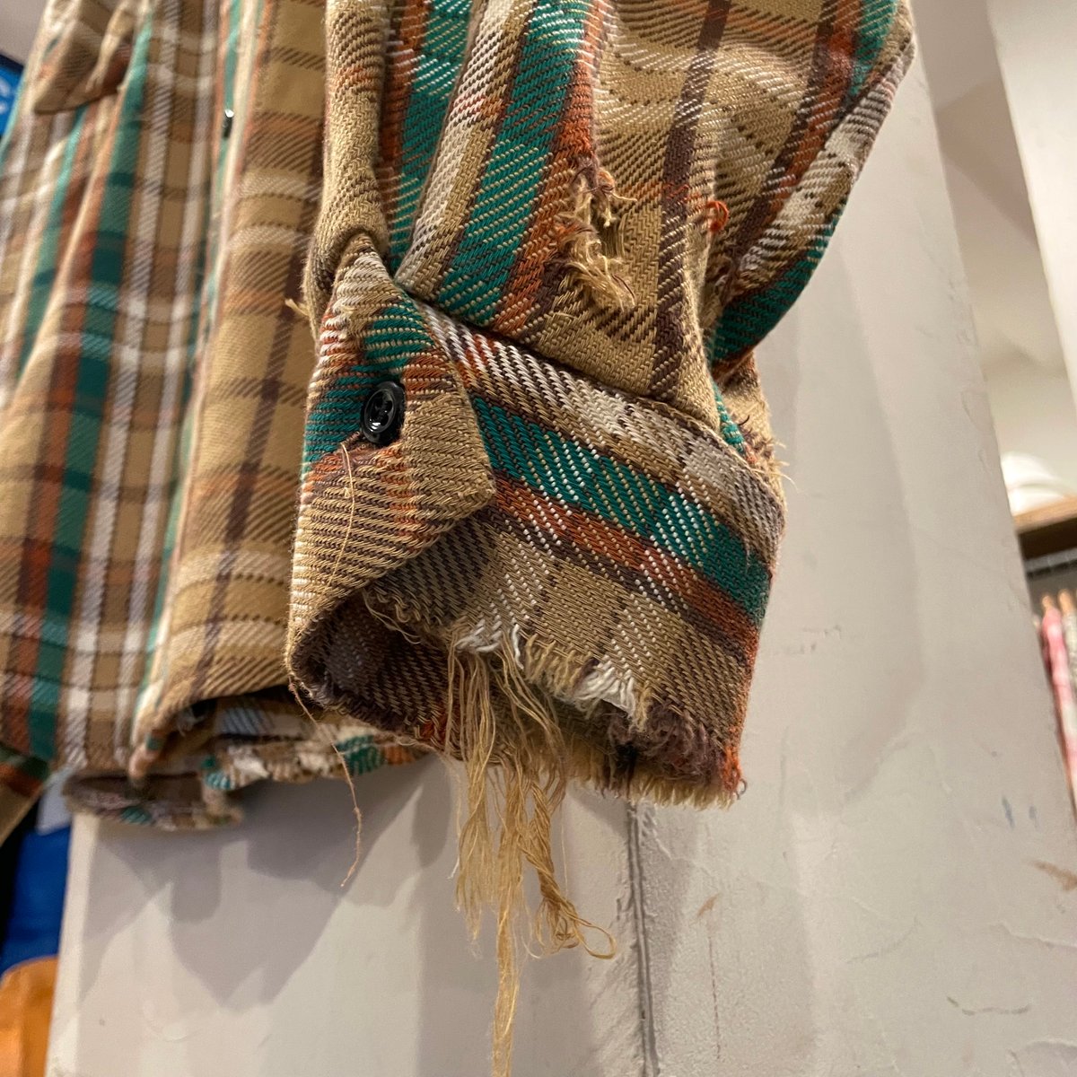 70s Sears KINGS ROAD L/S ネルシャツ USA製 コットンシャツ シアー