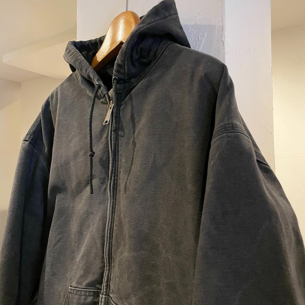 カーハート　アクティブジャケット　USA製　90s ブラック　ダックジャケット 90s USA製 カーハート アクティブジャケット L ブラック 80s 90s