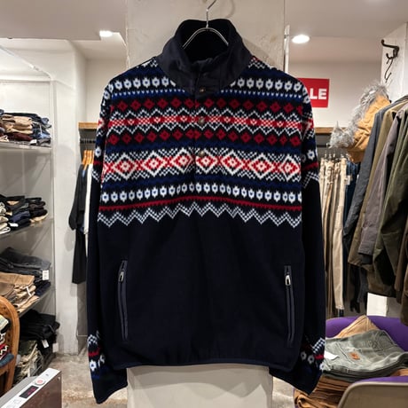 Polo by Ralph Lauren　フリースジャケット　ラルフローレン　フェアアイル柄　ハーフボタン　Size S　(S4380)