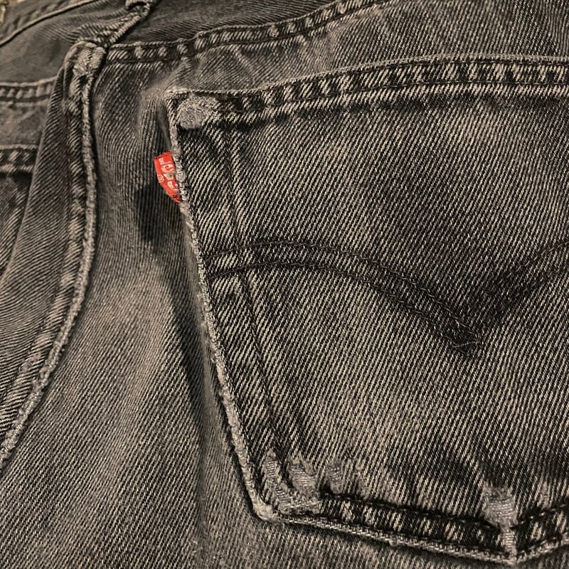 90s Levi's 501 後染めブラックデニム パンツ 30×32 USA製 FOR WO