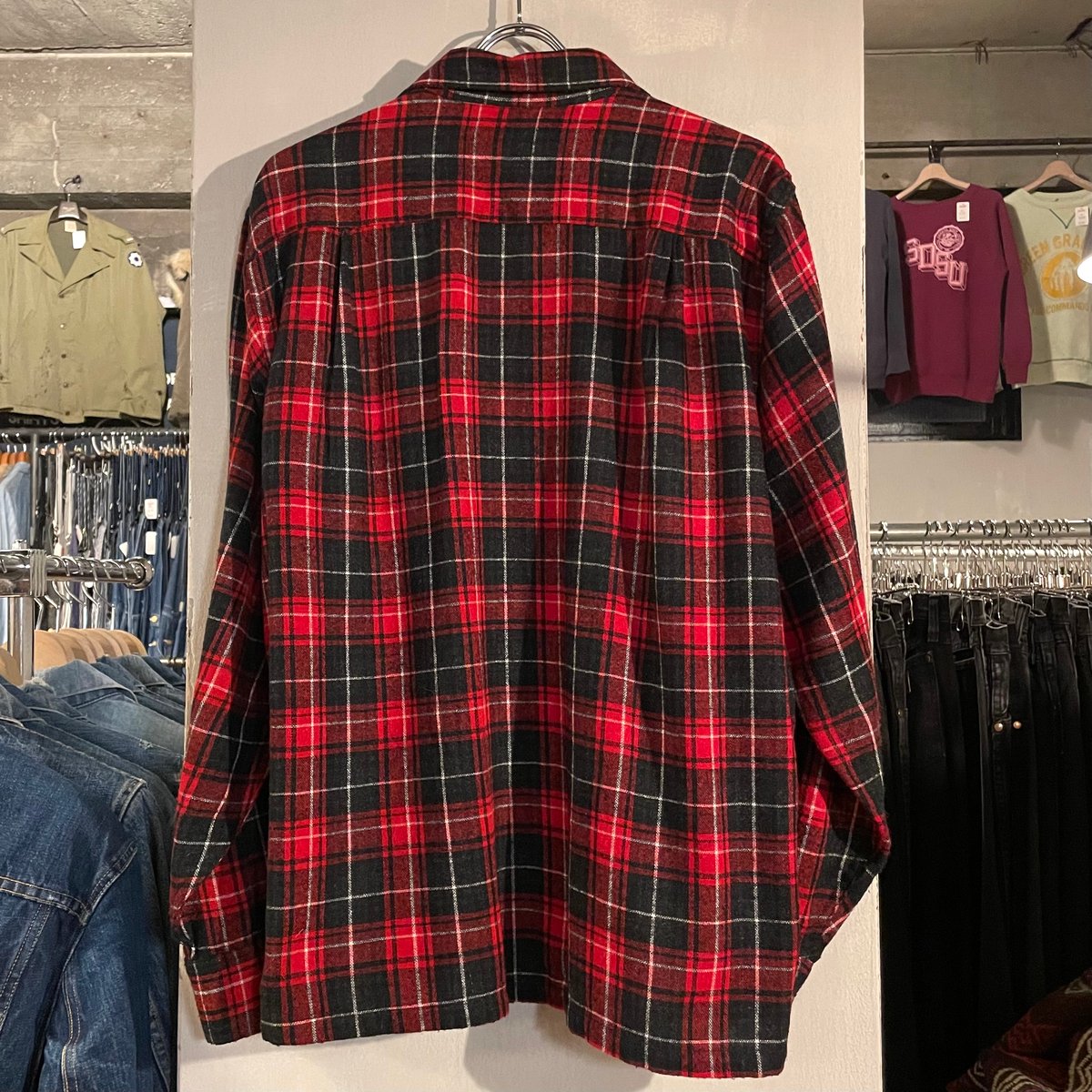 60s PILGRIM L/S VINTAGE WOOL SHIRT Size L オープンカ