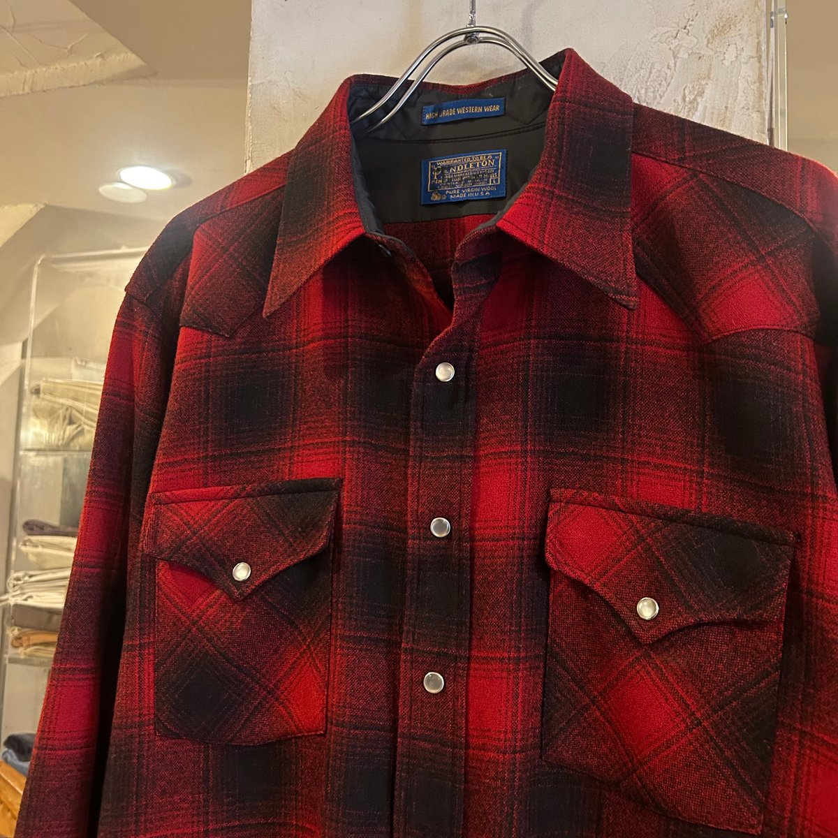 70s PENDLETON ウールチェックシャツ ペンドルトン オンブレ 70s PENDLETON ウールチェックシャツ ペンドルトン オンブレ