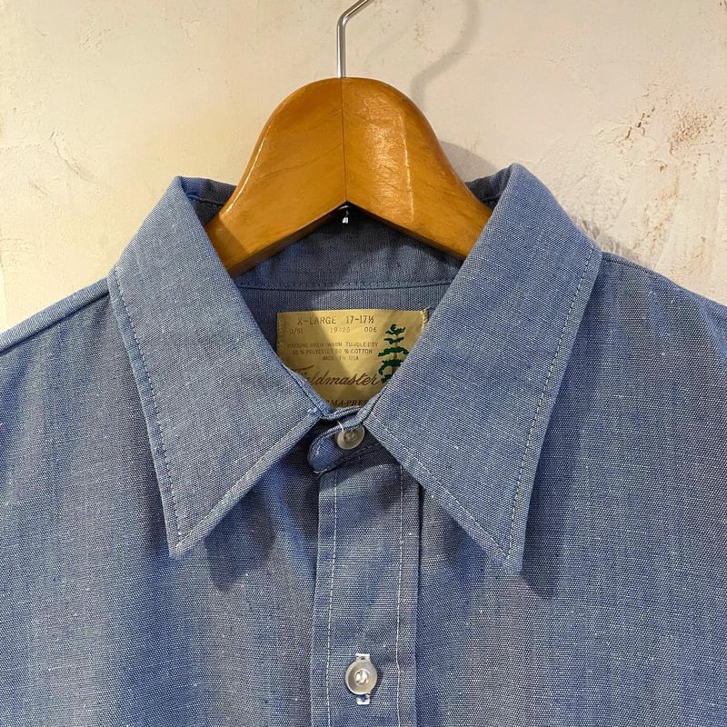 古着　シャツ　Sears PERMA-PREST USA 古着 70s Sears Perma-Prest ブルー ブロック チェック プリント