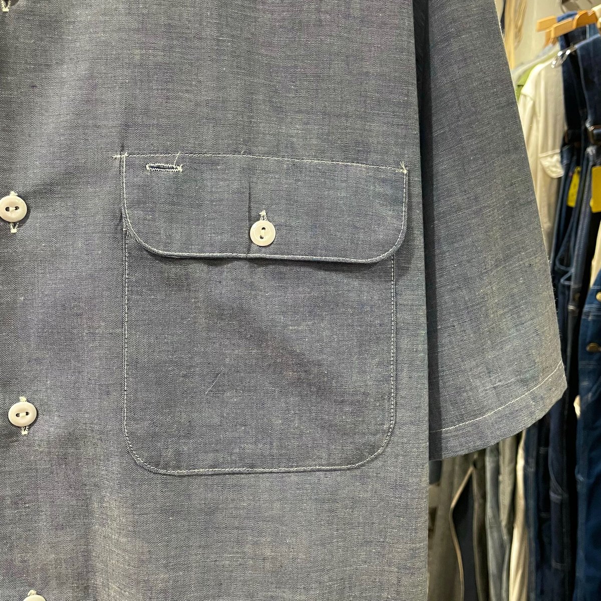 70s SCHLITZ 半袖シャツ PERMANENT PRESS Kmart PERMANENT PRESS ショートスリーブシャンブレーシャツ