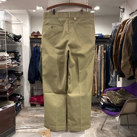 80s　Dickies 874　ワークパンツ　ディッキーズ　ベージュ　チビタグ　36×30　USA製　(S3996)