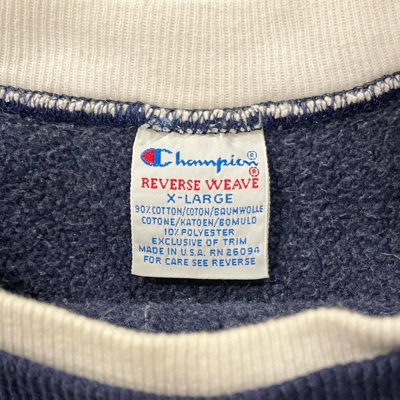Champion REVERSE WEAVE スウェット サイズM 二重襟 Champion Reverse Weave 2重襟 90s USA製 リバーススウェット 紺