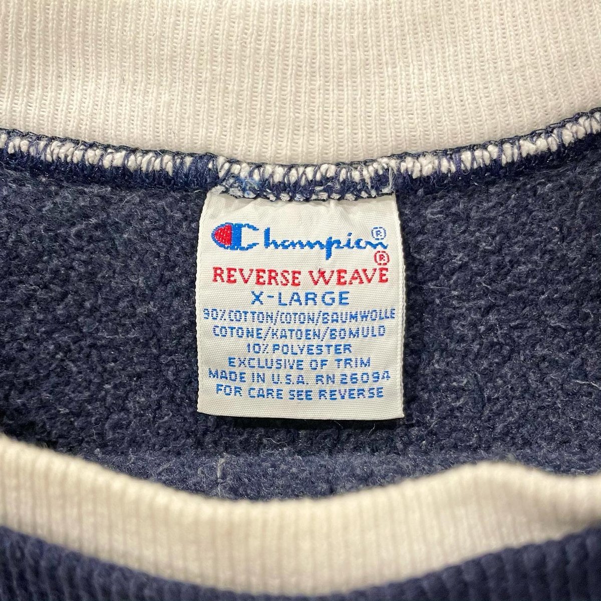Champion REVERSE WEAVE スウェット サイズM 二重襟 Champion Reverse Weave 2重襟 90s USA製 リバーススウェット 紺