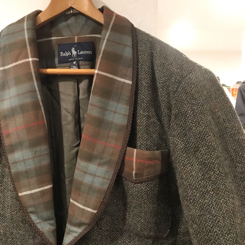 RALPH LAUREN スモーキングジャケット USA製 80s ラルフローレン RALPH LAUREN スモーキングジャケット USA製 80s ラルフローレン