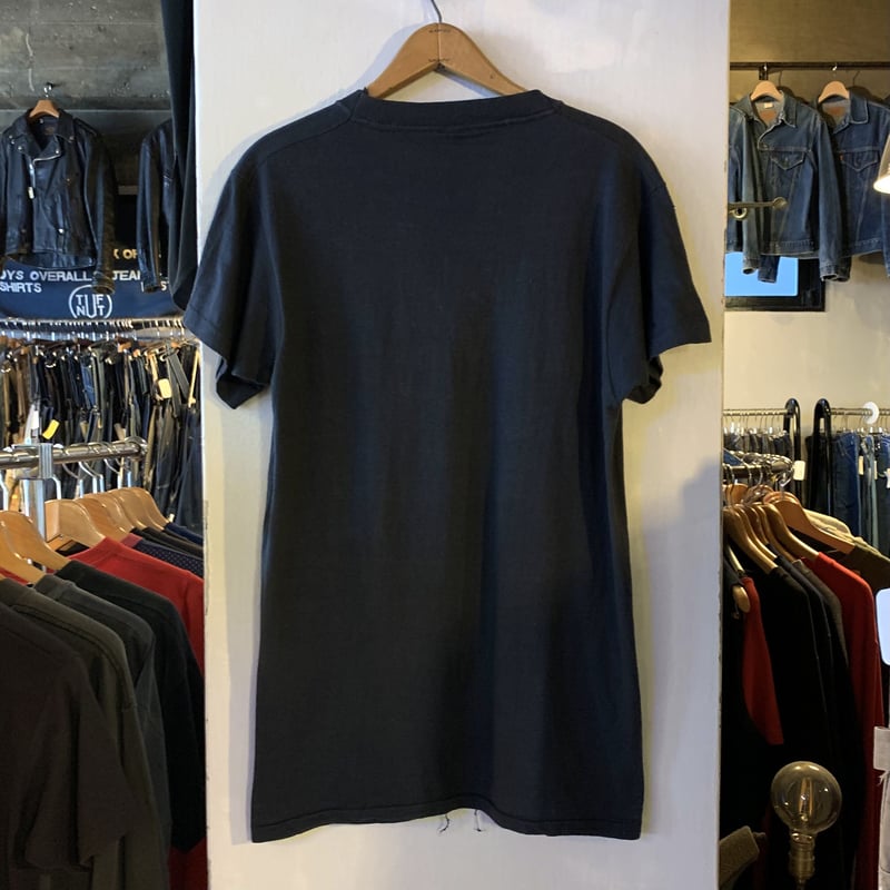 80s S/SハーレーT スカルウィング 袖裾シングルステッチ COTTON 100