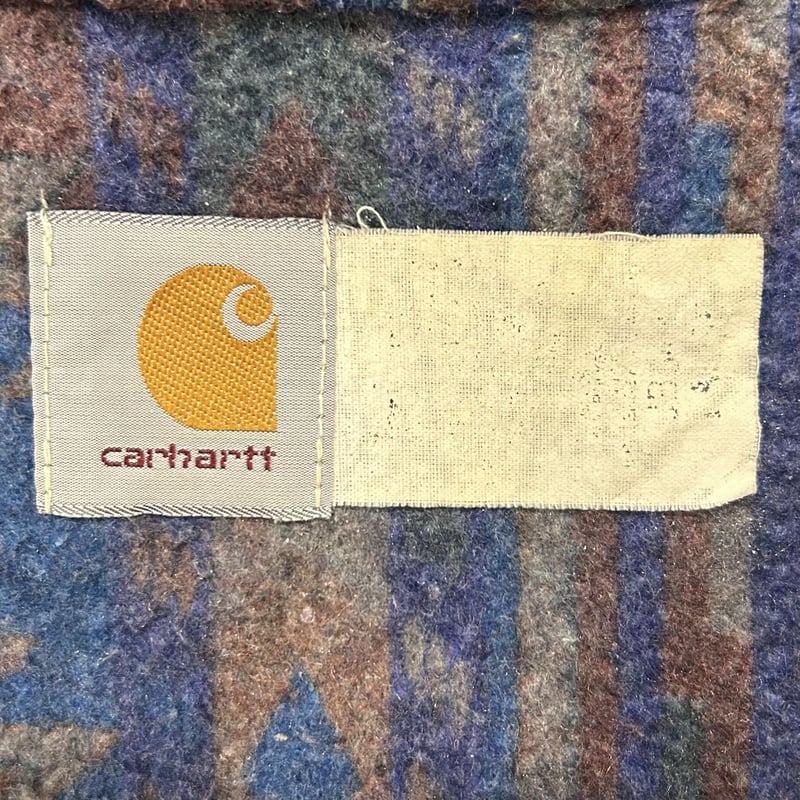 80s carhartt アクティブジャケット カーハート デニム地 ネイティブ柄