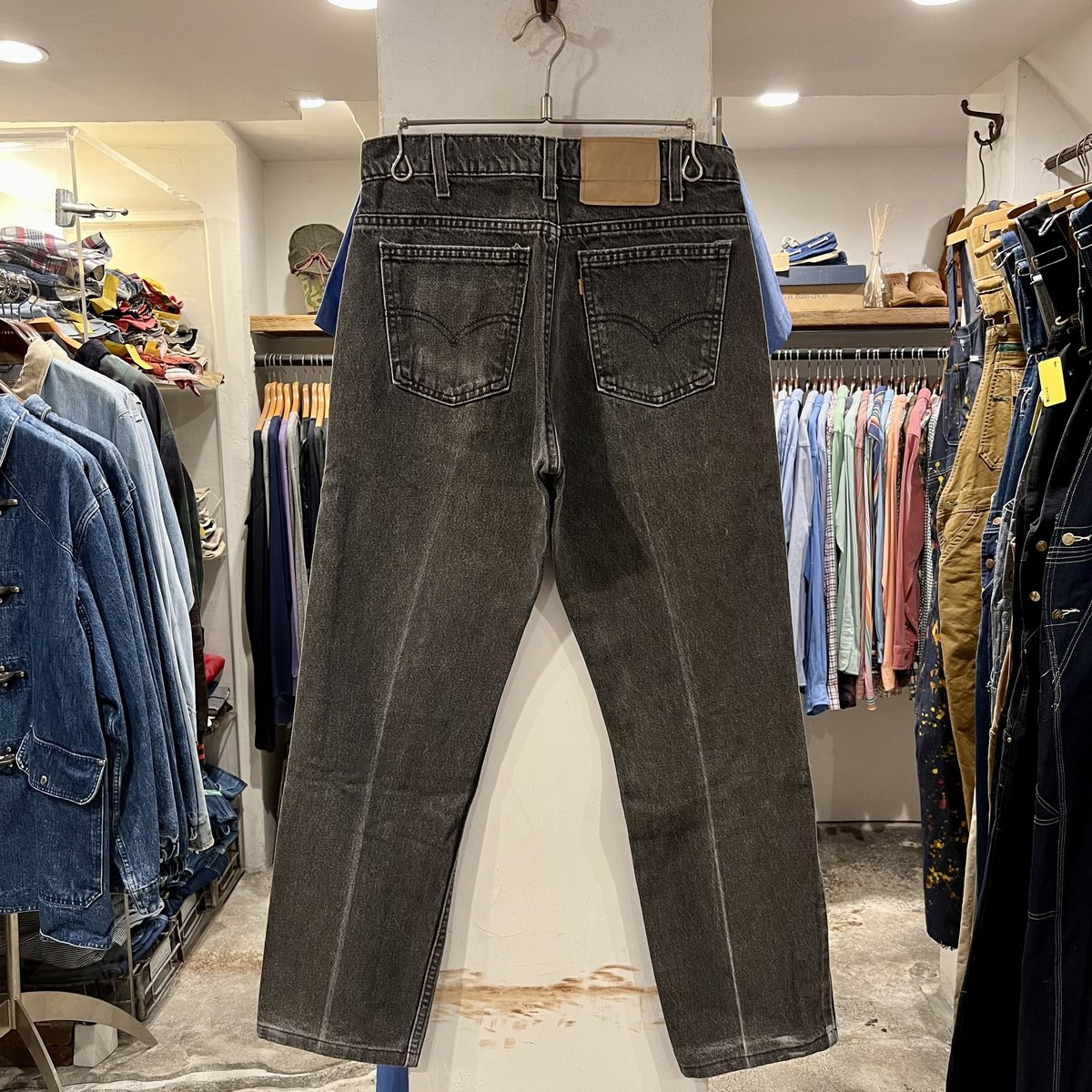 90s~ Levi's 505 後染め ブラックデニム ボタン裏522 オレンジタブ USA