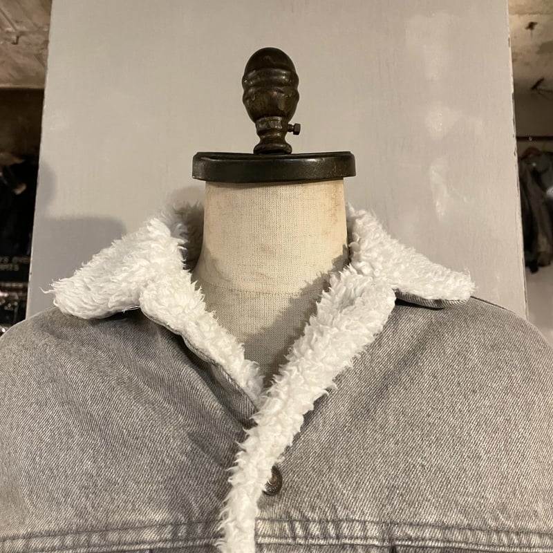 80s Levi's デニムボアジャケット グレー USA製 リーバイス 80s Levi's デニムボアジャケット グレー USA製 リーバイス