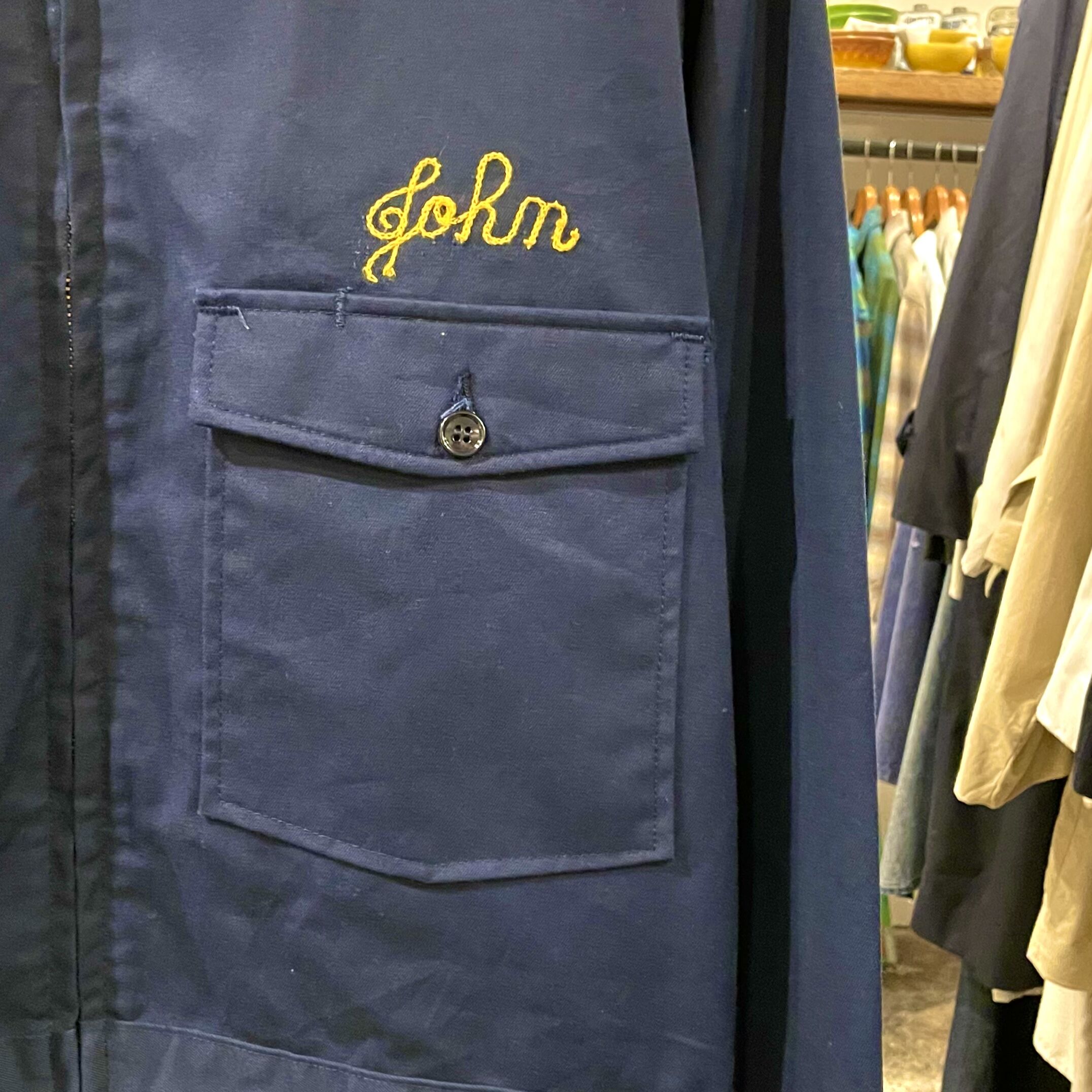 Lee 70s ワークジャケット TALONジップ 紺 ポリエステルxコットン
