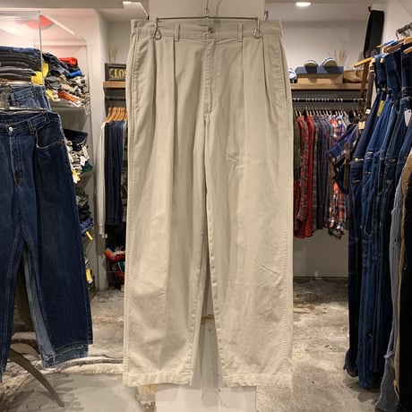 90s　POLO by Ralph Lauren　チノパン　ポロチノ　ラルフローレン　タック入り　アイボリー　USA製　(S3570)