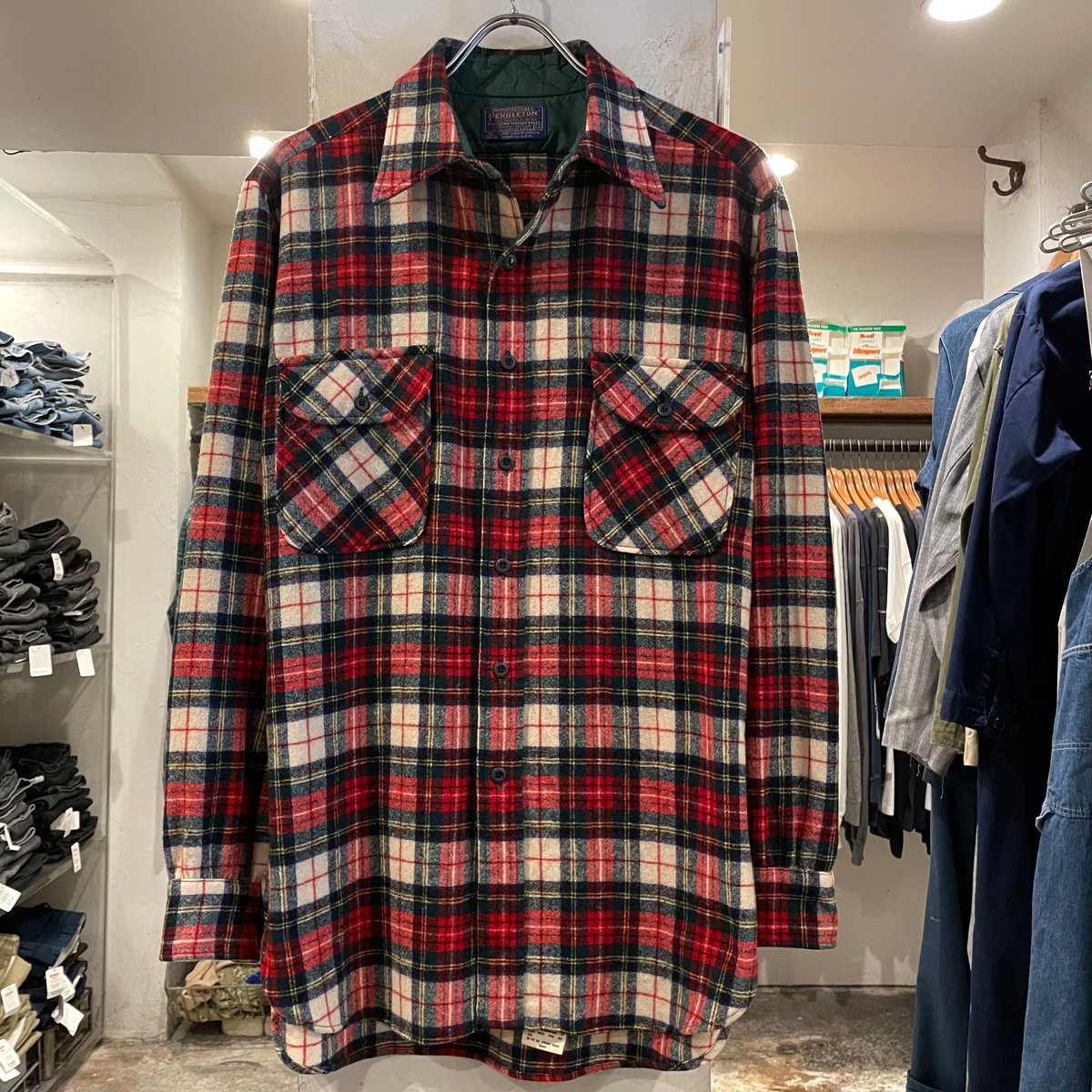 70s PENDLETON L/S ウールシャツ USA製 Size M ペンドルトン (S4