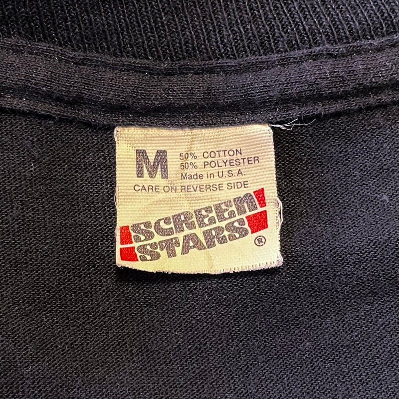 80s スクリーンスターズ メッセージtシャツ USA製 M ブラック 80s SCREEN STARS メッセージTシャツ Whiskey USA製 Size M