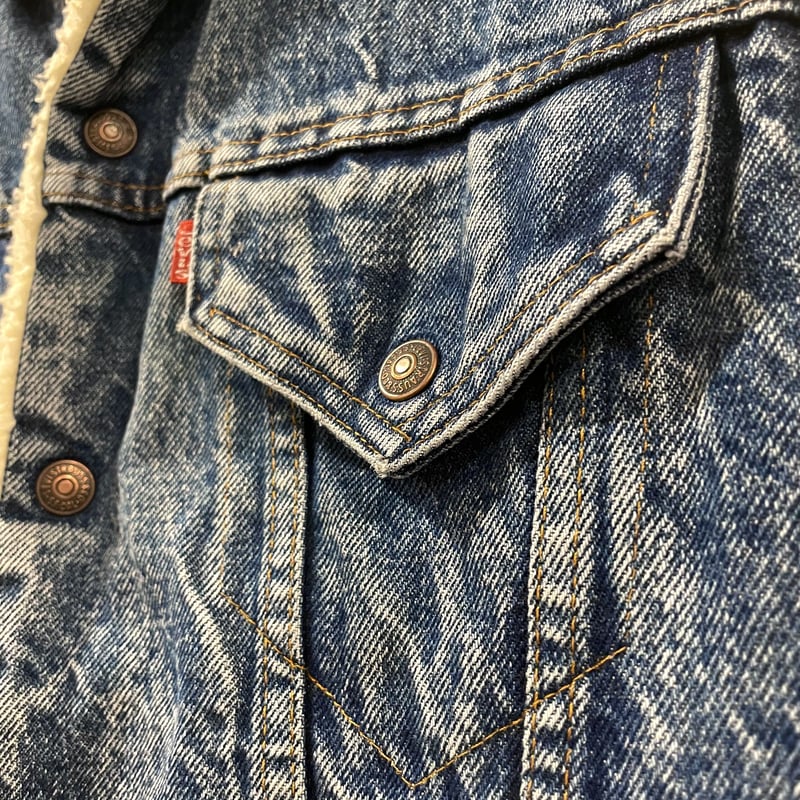 80s Levi's 70608-0216 リーバイス デニムボアジャケット ヒゲ USA製