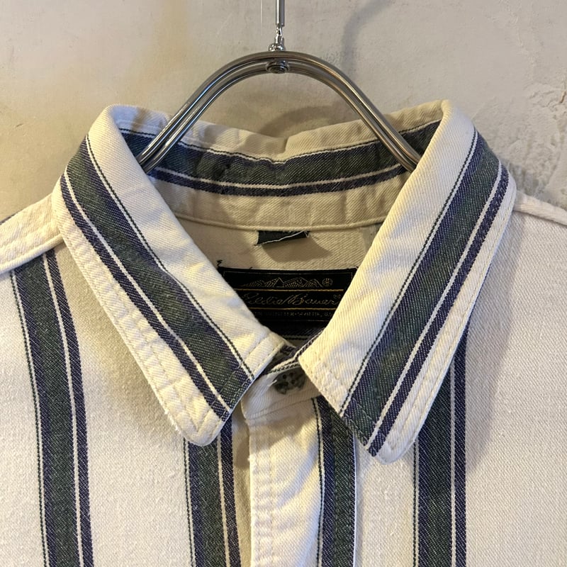 80's Eddie Bauer ストライプネルシャツ 80's EDDIE BAUER ストライプ柄 ヘビーネルシャツ USA製 /1039
