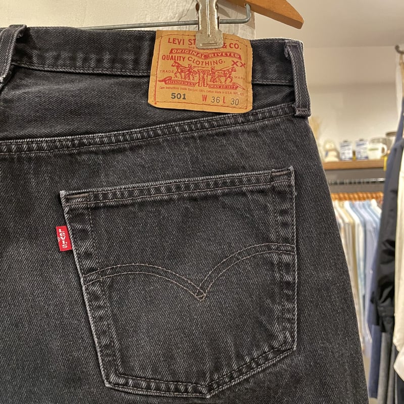 Levi's 501 後染めブラックデニム ボタン裏553 USA製 2002年