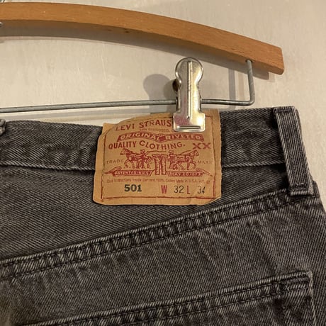 90s　Levi’s 501 0660　後染め ブラックデニム パンツ　32×33　USA製　1995年　(S3460)