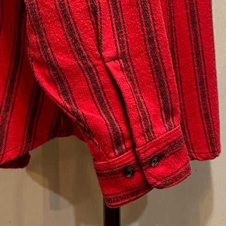 80s　ST JOHN’S BAY　BIG MAC　L/S ネルシャツ　USA製　Size L　セントジョンズベイ　ストライプ　コットンシャツ　(S5191)