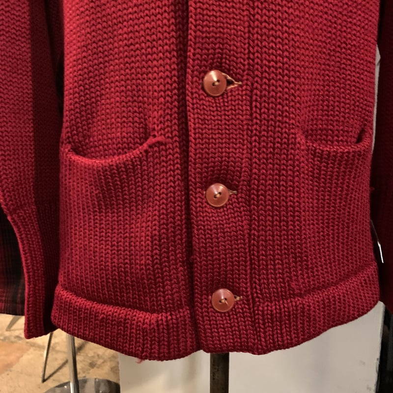 30s〜 Vintage Cardigan ショールカラー カーディガン ワイン 30s〜 Vintage Cardigan ショールカラー カーディガン ワイン