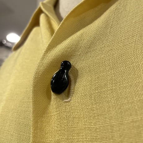 Vintage Bowling Shirt　50年代　ボウリングシャツ　背面無地　ピン型ボタン　50s　(S1048)