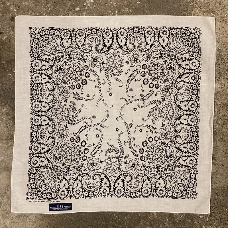 GAP ヴィンテージバンダナ 白 USA製 (S0322) | DUFF