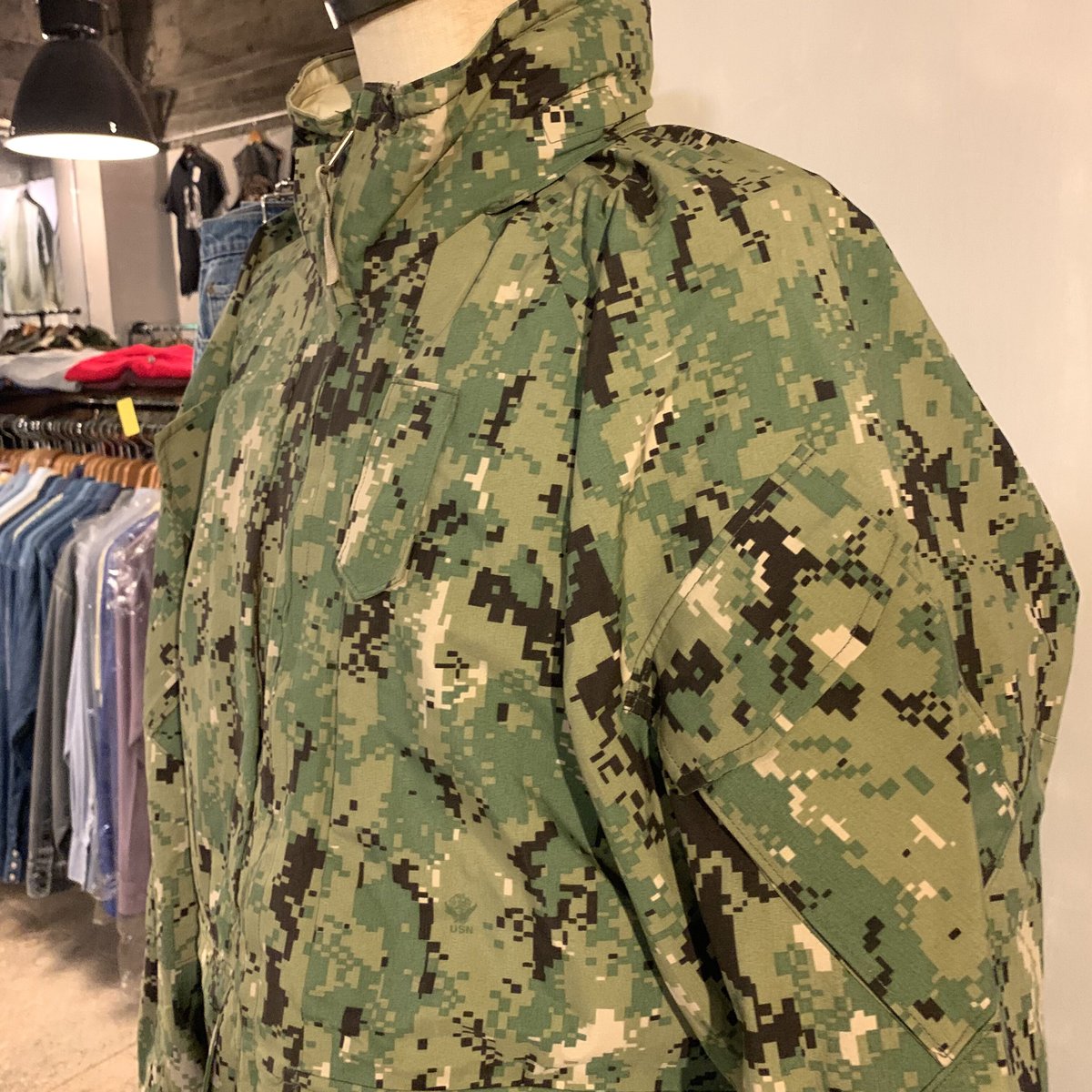 US.NAVY ボトム/33/コットン/NVY/カモフラ US.NAVY ボトム/33/コットン/NVY/カモフラ