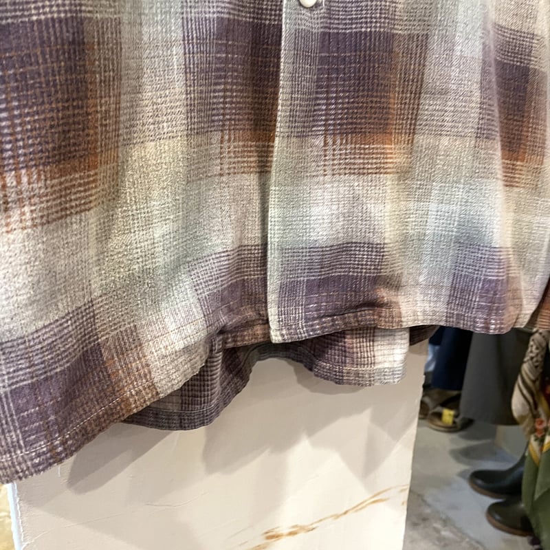 PENNEYS 50s USA製 プリントネル オープンカラー ボックスシャツ