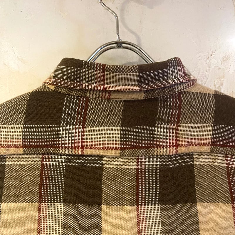 90s Sears L/S アクリルネルシャツ Size L TALL 16-16½ アクリル