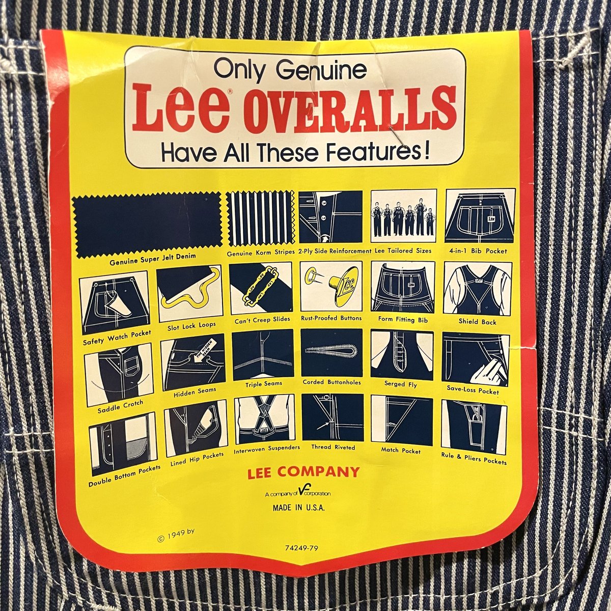70s Lee 040-3249 ヴィンテージオーバーオール DEAD STOCK