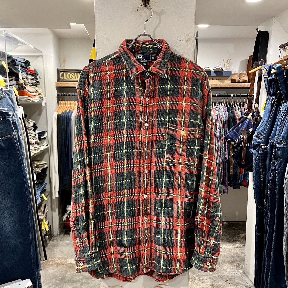 新品】現行QR ポロバイラルフローレン フランネルシャツ Sサイズ 楽天