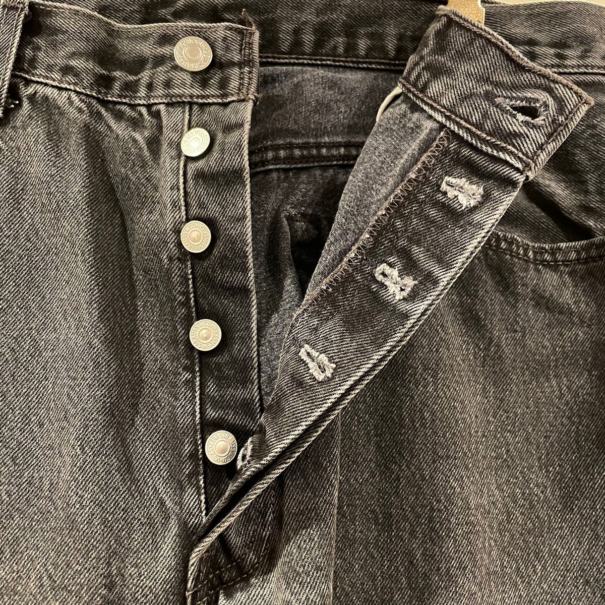 Levi's 501 リーバイス 501 後染めブラックデニムパンツ ボタン Levi's 501 リーバイス 501 後染めブラックデニムパンツ ボタン
