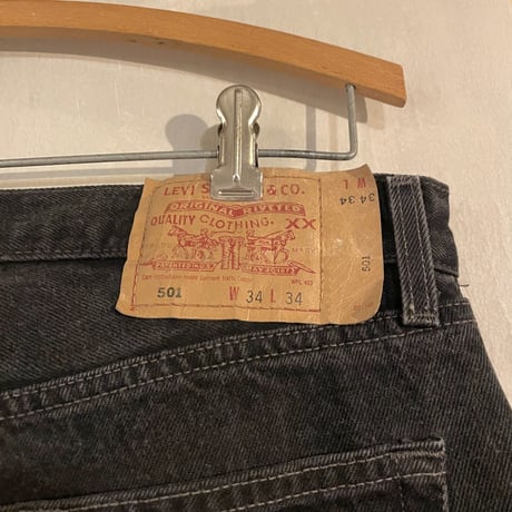00s　Levi’s 501 0660　後染めブラックデニムパンツ　33×33　2000年　(S3463)