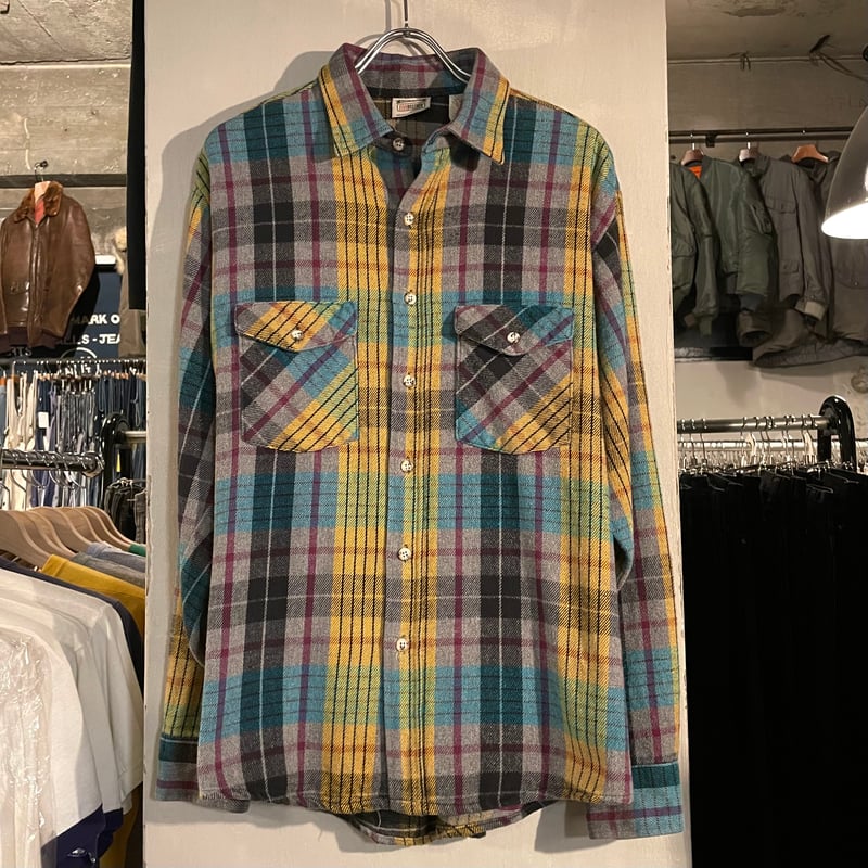 90s【USA製】FIVE BROTHER コットンチェックシャツ L 90's~