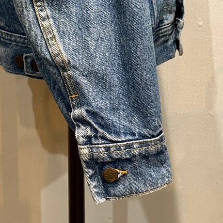 80s　Lee 　デニムジャケット　ネルライニング　USA製　Size MEDIUM　4つポケ　リー　(S5328)
