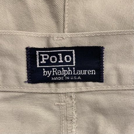90s　POLO by Ralph Lauren　チノパン　ポロチノ　ラルフローレン　タック入り　アイボリー　USA製　(S3570)