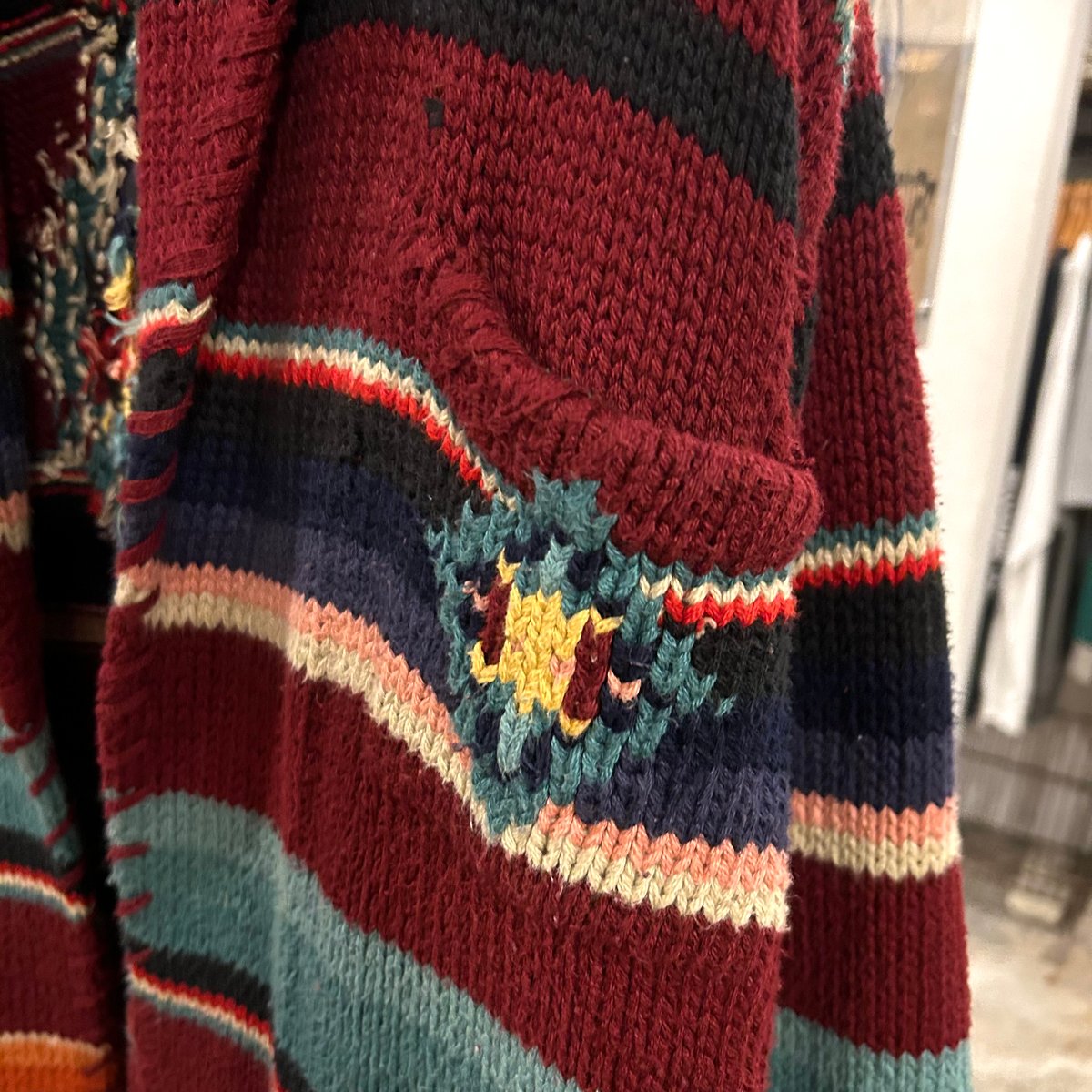 90s COUNTRY RALPH LAUREN ネイティブ柄 ショールカラーガウン 90s COUNTRY RALPH LAUREN ネイティブ柄 ショールカラーガウン