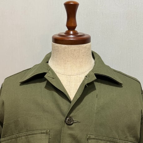 60s　TEXAS STATE GUARD　テキサス州防衛隊　ユーティリティシャツ　Size MEDIUM　DEADSTOCK　筒袖　ミリタリーシャツ　(S5363)