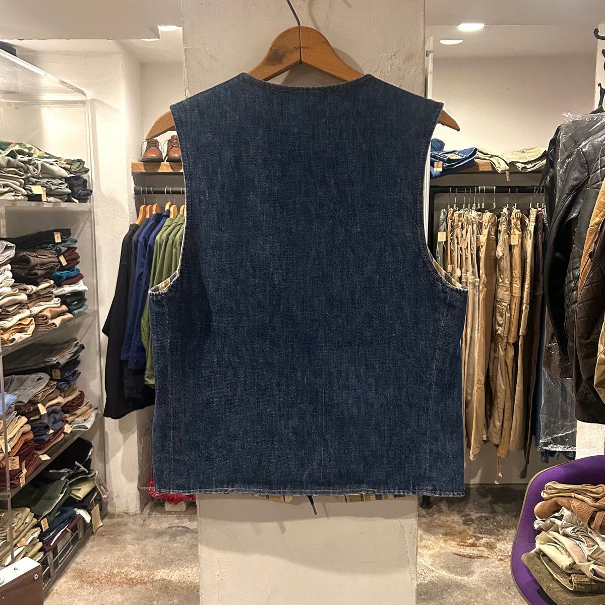 70s Levi's リバーシブルデニムベスト オレンジタブBig E 70s Levi's リバーシブルデニムベスト オレンジタブBig E